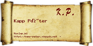 Kapp Péter névjegykártya