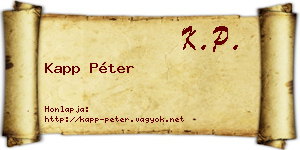 Kapp Péter névjegykártya